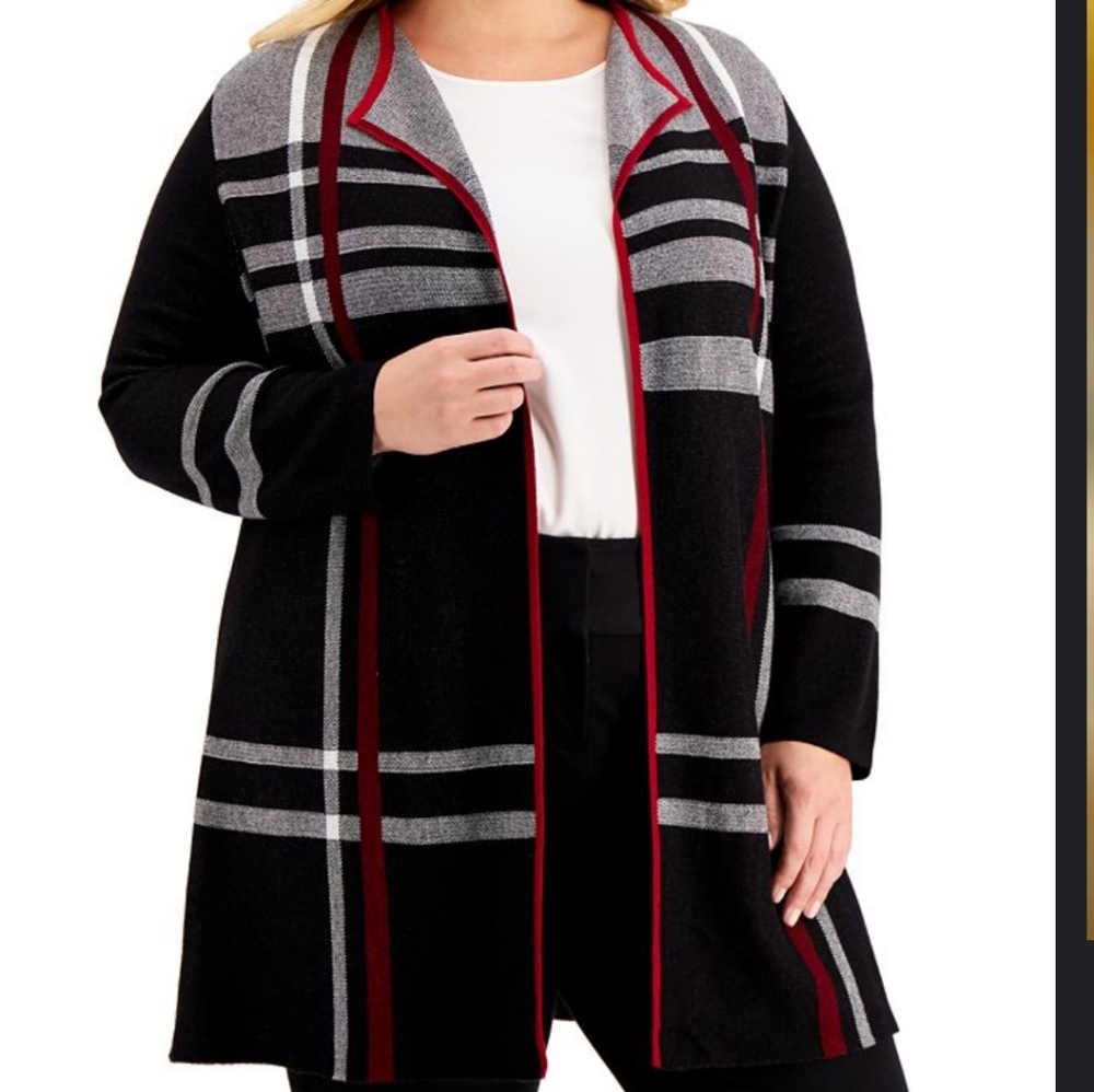 Signature Studio Long Sleeves Check Cardigan